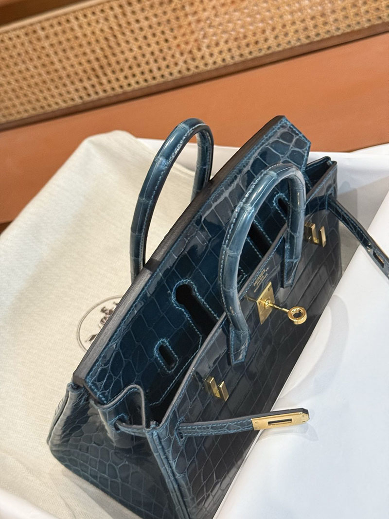 エルメスコピー HERMES バーキン25 ヴェール クロコダイル ニロティカスマット ゴールド金具 2524037 バーキン クロコ 新品 - 画像 (5)