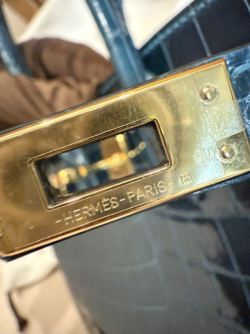 エルメスコピー HERMES バーキン25 ヴェール クロコダイル ニロティカスマット ゴールド金具 2524037 バーキン クロコ 新品 - 画像 (3)