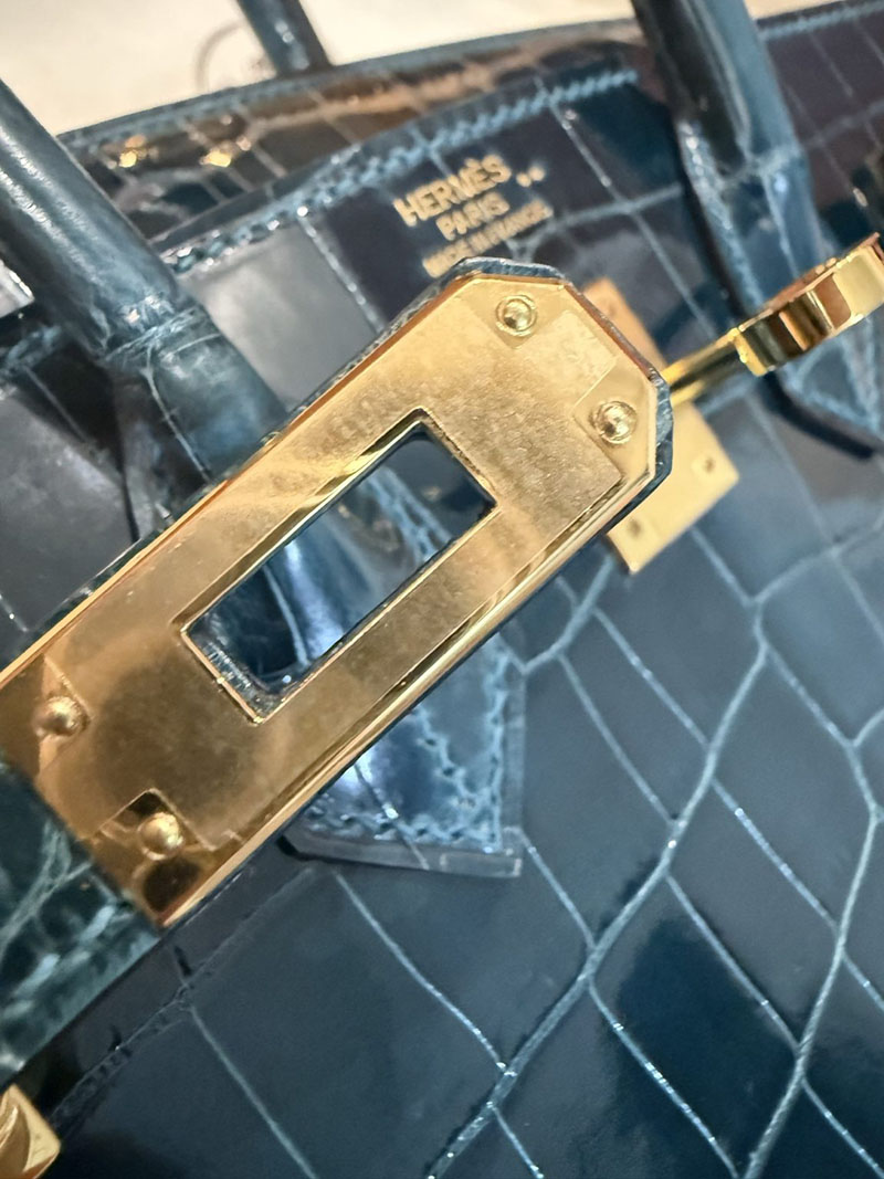 エルメスコピー HERMES バーキン25 ヴェール クロコダイル ニロティカスマット ゴールド金具 2524037 バーキン クロコ 新品 - 画像 (26)