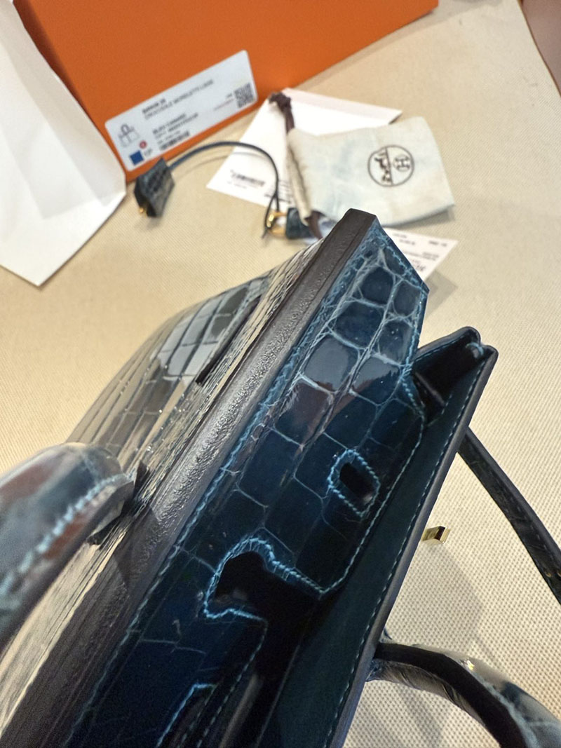 エルメスコピー HERMES バーキン25 ヴェール クロコダイル ニロティカスマット ゴールド金具 2524037 バーキン クロコ 新品 - 画像 (23)