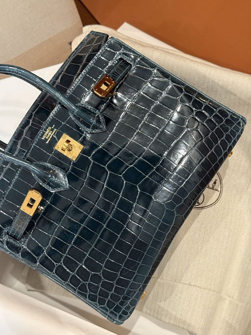 エルメスコピー HERMES バーキン25 ヴェール クロコダイル ニロティカスマット ゴールド金具 2524037 バーキン クロコ 新品 - 画像 (22)