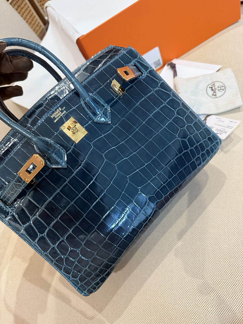 エルメスコピー HERMES バーキン25 ヴェール クロコダイル ニロティカスマット ゴールド金具 2524037 バーキン クロコ 新品 - 画像 (21)