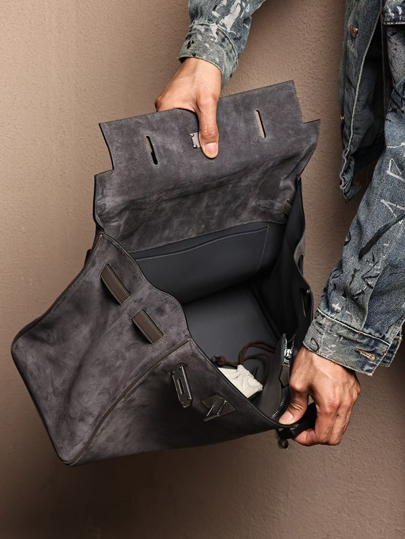 エルメスコピー HERMES ケリー 42cm 内縫い グリメイヤー スエード/スイフト シルバー金具 2524039 ケリー メンズ 新作 - 画像 (8)