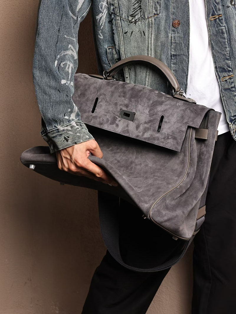 エルメスコピー HERMES ケリー 42cm 内縫い グリメイヤー スエード/スイフト シルバー金具 2524039 ケリー メンズ 新作 - 画像 (7)