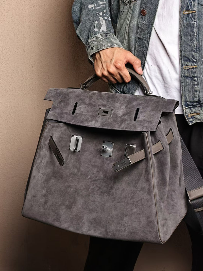 エルメスコピー HERMES ケリー 42cm 内縫い グリメイヤー スエード/スイフト シルバー金具 2524039 ケリー メンズ 新作 - 画像 (2)