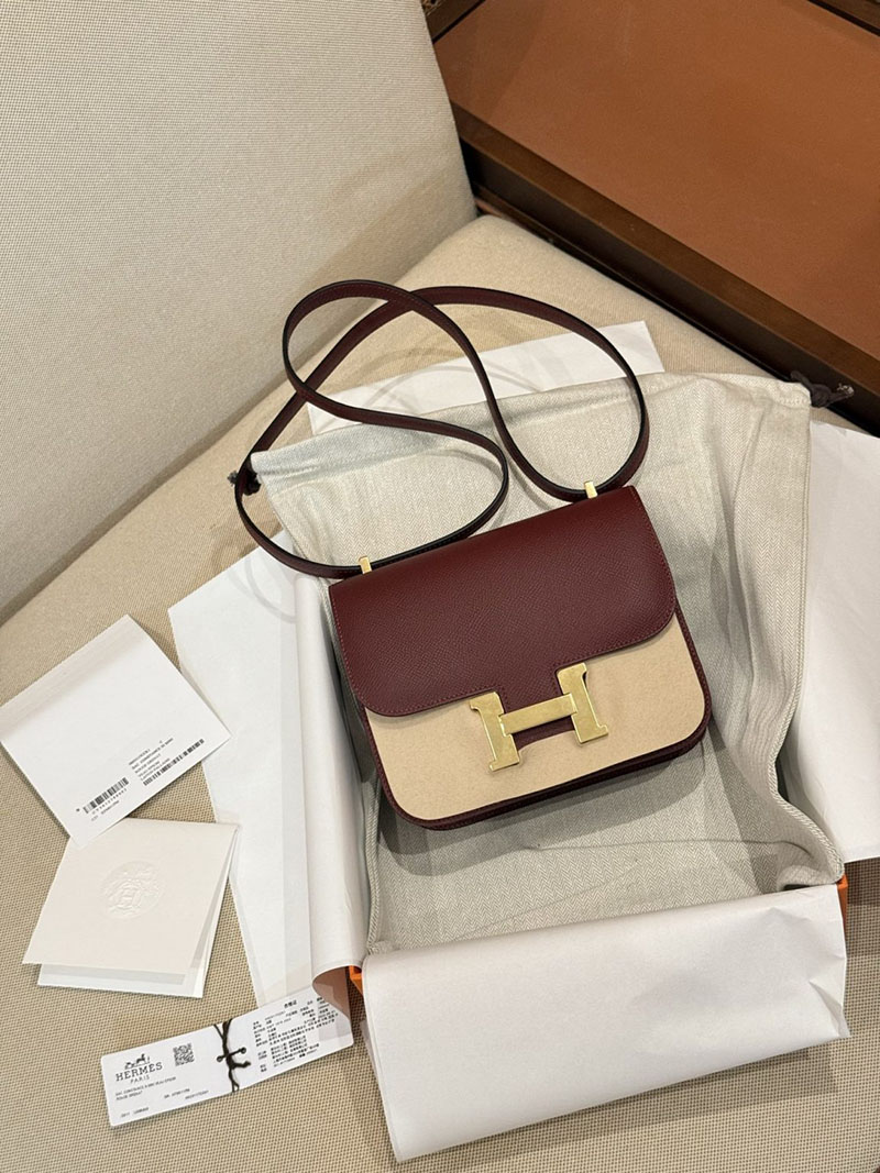 エルメスコピー コンスタンスミニ 定価 HERMES コンスタンス3 ミニ ルージュグレナ ヴォーエプソン ゴールド金具 2524063 - 画像 (7)