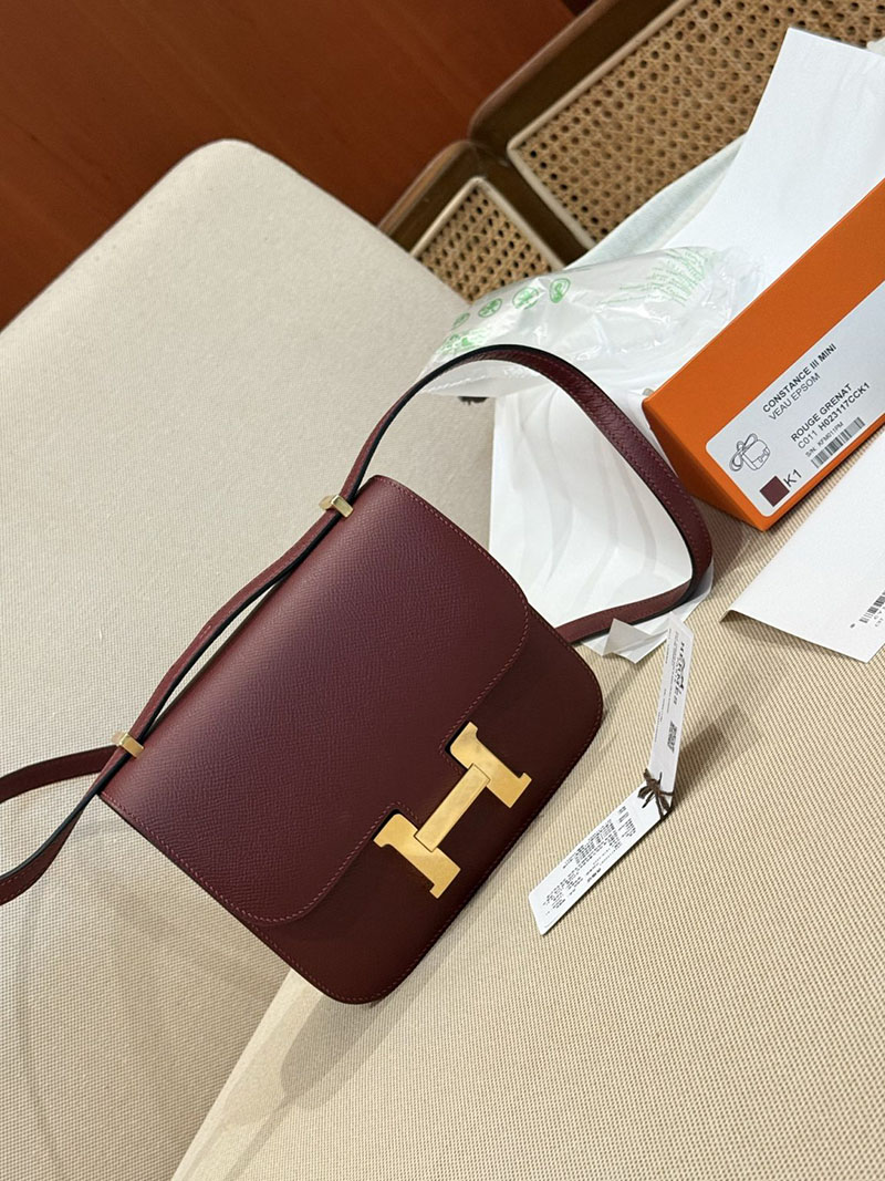 エルメスコピー コンスタンスミニ 定価 HERMES コンスタンス3 ミニ ルージュグレナ ヴォーエプソン ゴールド金具 2524063 - 画像 (5)