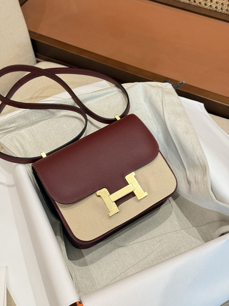 エルメスコピー コンスタンスミニ 定価 HERMES コンスタンス3 ミニ ルージュグレナ ヴォーエプソン ゴールド金具 2524063 - 画像 (2)