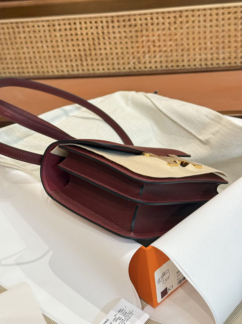 エルメスコピー コンスタンスミニ 定価 HERMES コンスタンス3 ミニ ルージュグレナ ヴォーエプソン ゴールド金具 2524063 - 画像 (12)