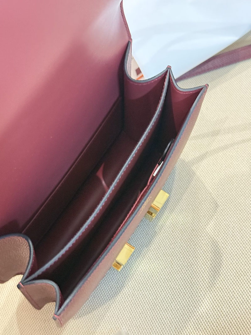 エルメスコピー コンスタンスミニ 定価 HERMES コンスタンス3 ミニ ルージュグレナ ヴォーエプソン ゴールド金具 2524063 - 画像 (8)