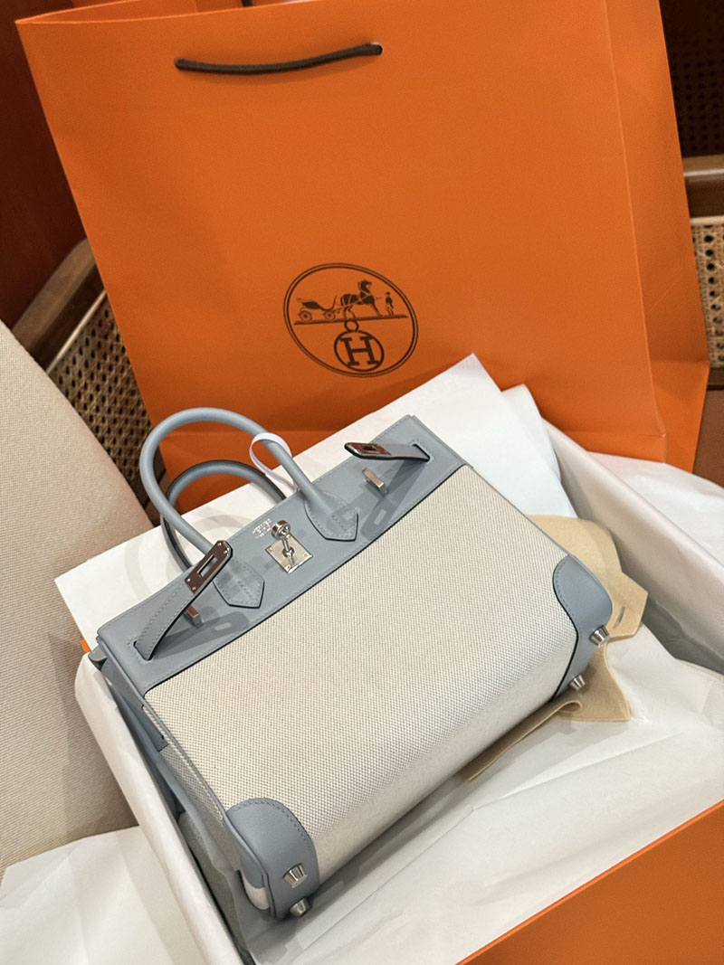 エルメスコピー バーキン25 定価 HERMES バーキン25 カーゴ グリパンタン スイフト/トワルアッシュ シルバー金具 2524091 - 画像 (14)