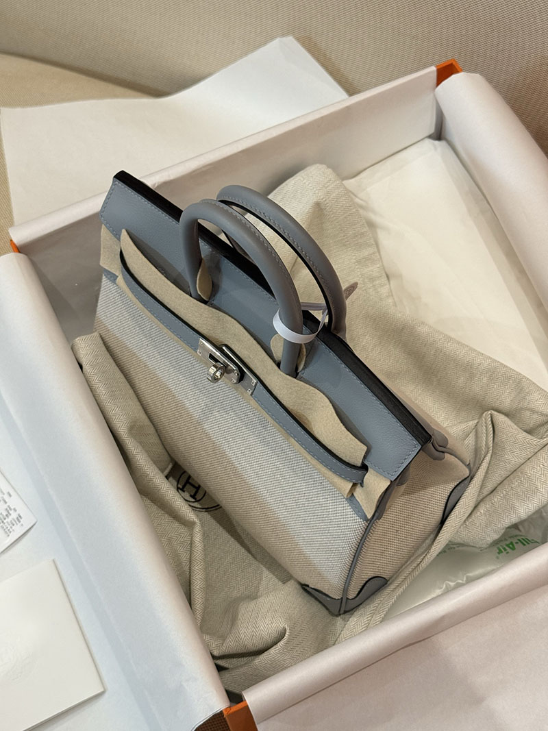 エルメスコピー バーキン25 定価 HERMES バーキン25 カーゴ グリパンタン スイフト/トワルアッシュ シルバー金具 2524091 - 画像 (5)