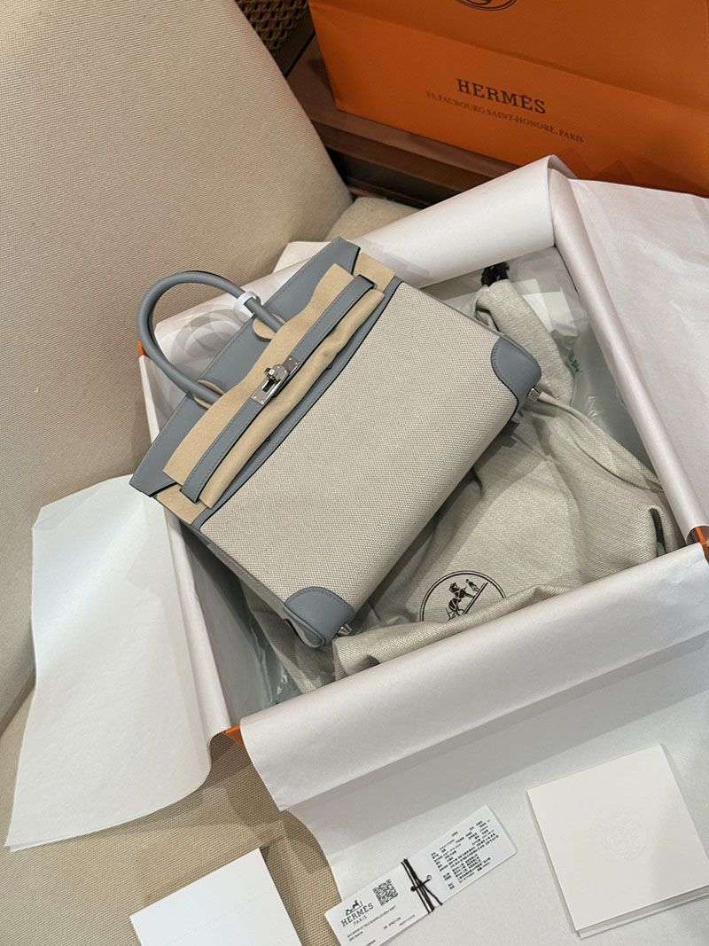 エルメスコピー バーキン25 定価 HERMES バーキン25 カーゴ グリパンタン スイフト/トワルアッシュ シルバー金具 2524091 - 画像 (4)