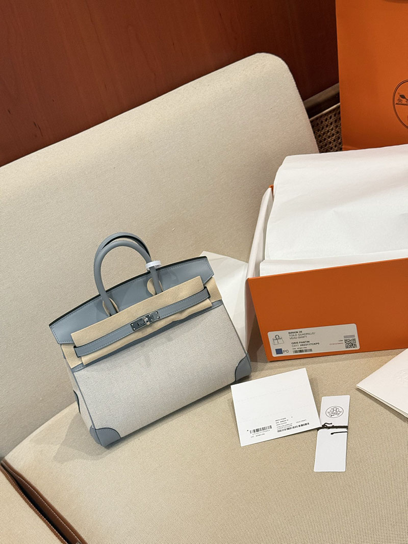 エルメスコピー バーキン25 定価 HERMES バーキン25 カーゴ グリパンタン スイフト/トワルアッシュ シルバー金具 2524091 - 画像 (20)