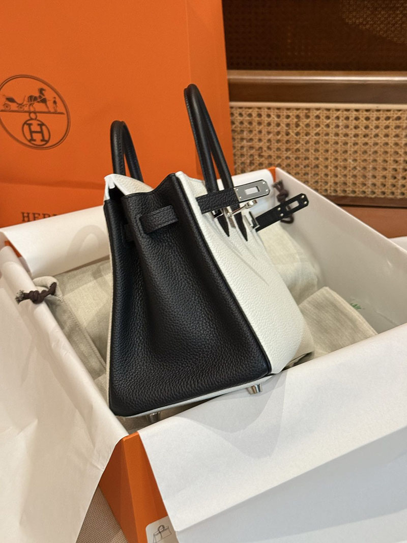 エルメスコピー バーキン25 定価 HERMES バーキン25 パーソナル クレ/黒 ブラック トゴ シルバー金具 2524092 - 画像 (7)