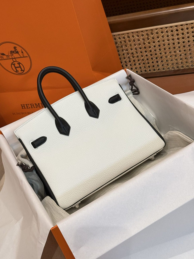 エルメスコピー バーキン25 定価 HERMES バーキン25 パーソナル クレ/黒 ブラック トゴ シルバー金具 2524092 - 画像 (2)