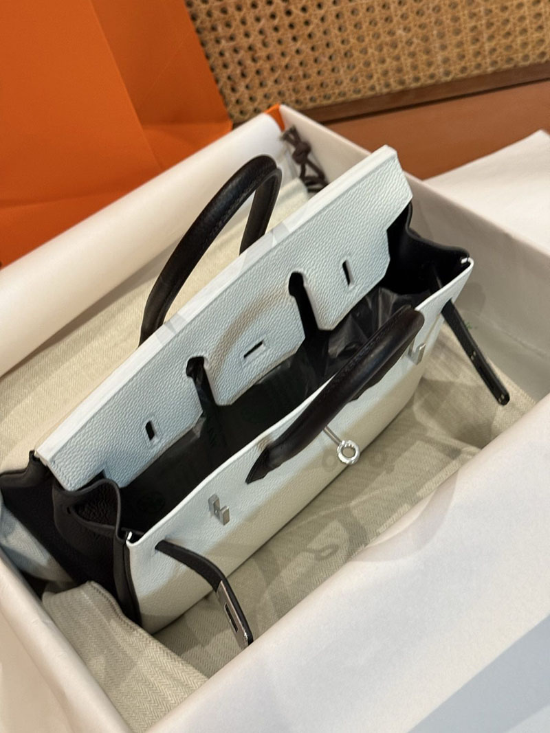 エルメスコピー バーキン25 定価 HERMES バーキン25 パーソナル クレ/黒 ブラック トゴ シルバー金具 2524092 - 画像 (13)