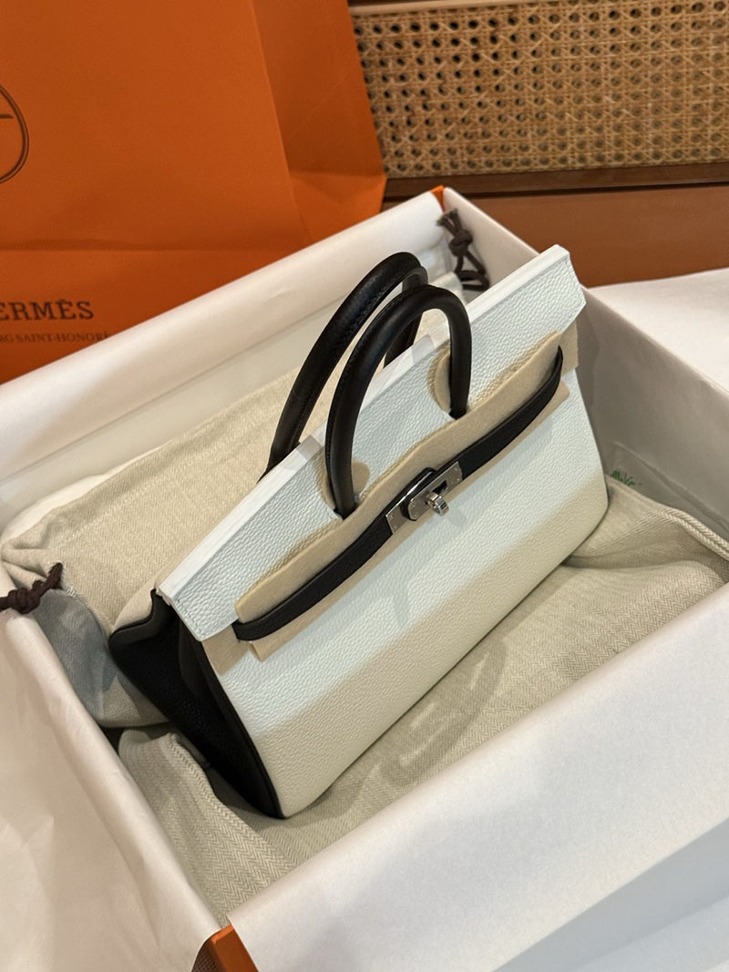 エルメスコピー バーキン25 定価 HERMES バーキン25 パーソナル クレ/黒 ブラック トゴ シルバー金具 2524092 - 画像 (11)