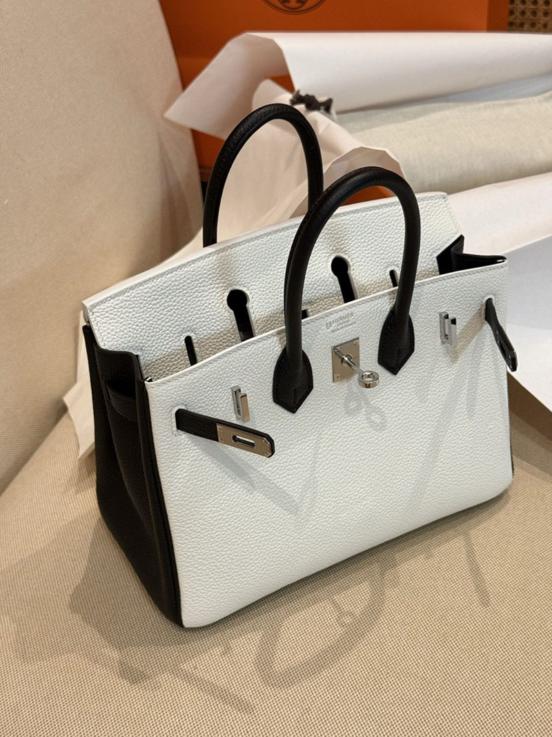 エルメスコピー バーキン25 定価 HERMES バーキン25 パーソナル クレ/黒 ブラック トゴ シルバー金具 2524092 - 画像 (10)