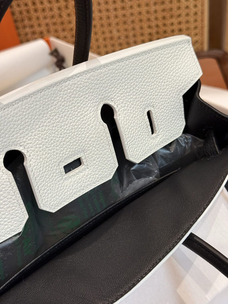 エルメスコピー バーキン25 定価 HERMES バーキン25 パーソナル クレ/黒 ブラック トゴ シルバー金具 2524092 - 画像 (9)