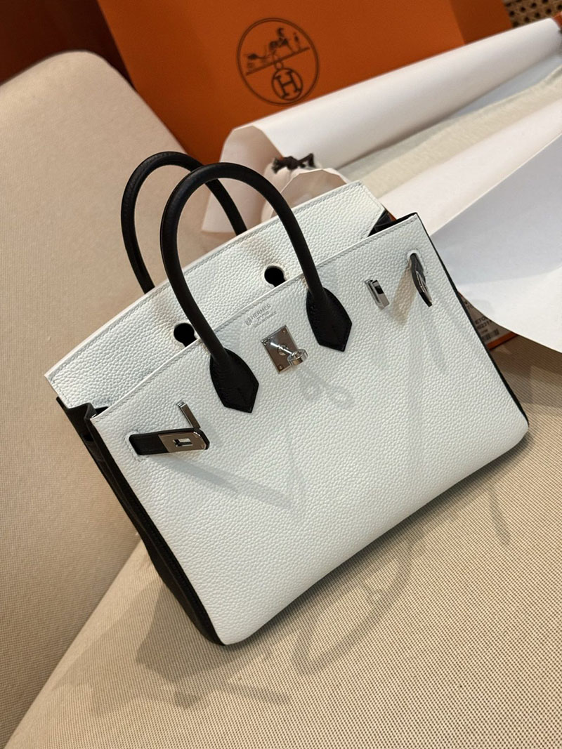 エルメスコピー バーキン25 定価 HERMES バーキン25 パーソナル クレ/黒 ブラック トゴ シルバー金具 2524092 - 画像 (8)