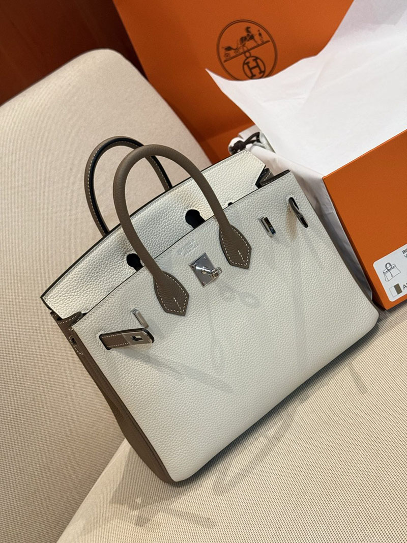 エルメスコピー バーキン25 定価 HERMES バーキン25 パーソナル クレ/エトゥープ トゴ シルバー金具 2524093 - 画像 (7)