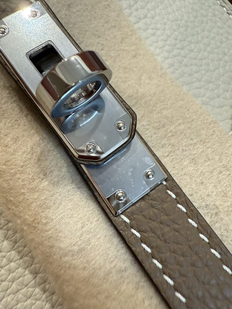 エルメスコピー バーキン25 定価 HERMES バーキン25 パーソナル クレ/エトゥープ トゴ シルバー金具 2524093 - 画像 (3)