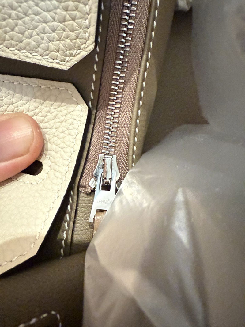 エルメスコピー バーキン25 定価 HERMES バーキン25 パーソナル クレ/エトゥープ トゴ シルバー金具 2524093 - 画像 (2)