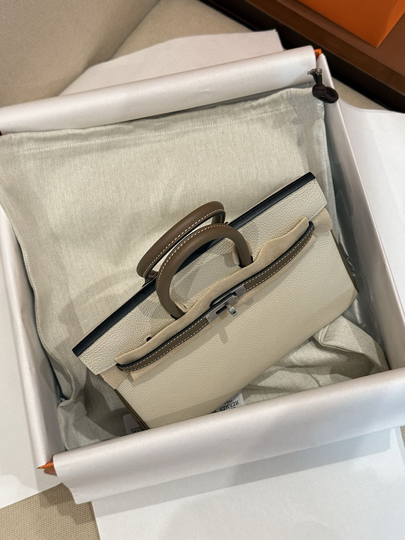 エルメスコピー バーキン25 定価 HERMES バーキン25 パーソナル クレ/エトゥープ トゴ シルバー金具 2524093 - 画像 (15)