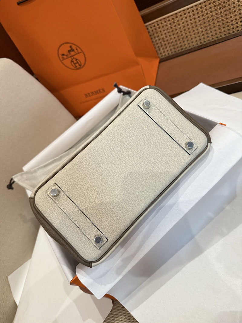 エルメスコピー バーキン25 定価 HERMES バーキン25 パーソナル クレ/エトゥープ トゴ シルバー金具 2524093 - 画像 (14)
