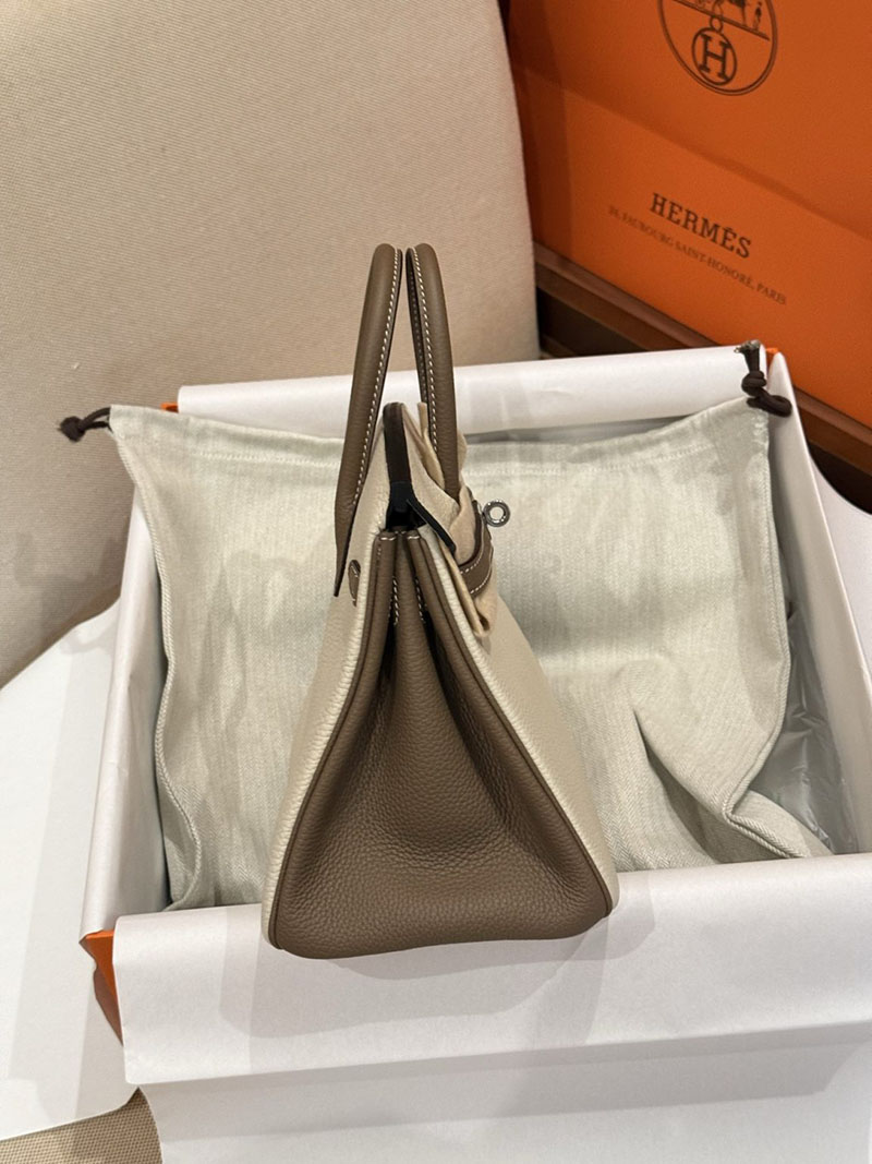 エルメスコピー バーキン25 定価 HERMES バーキン25 パーソナル クレ/エトゥープ トゴ シルバー金具 2524093 - 画像 (13)