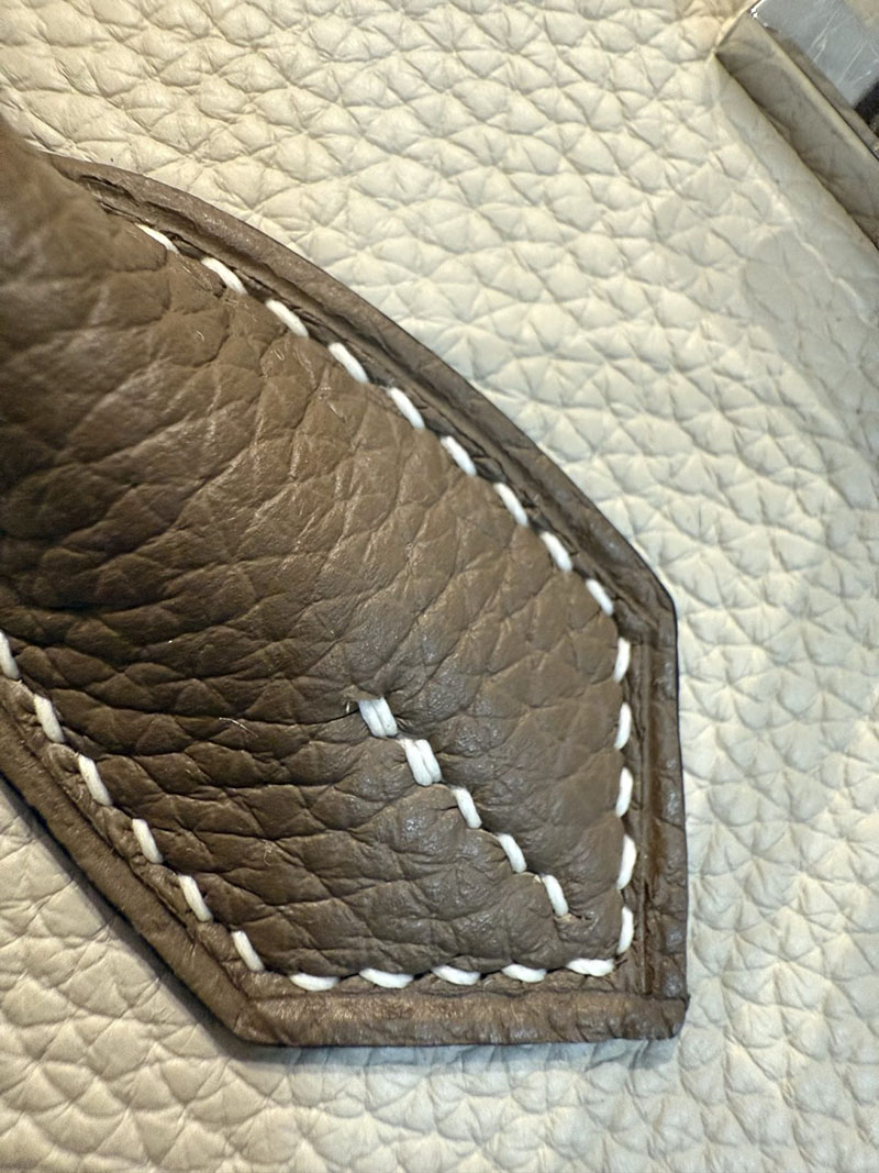 エルメスコピー バーキン25 定価 HERMES バーキン25 パーソナル クレ/エトゥープ トゴ シルバー金具 2524093 - 画像 (11)