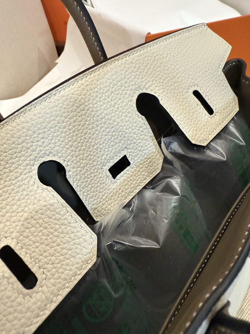 エルメスコピー バーキン25 定価 HERMES バーキン25 パーソナル クレ/エトゥープ トゴ シルバー金具 2524093 - 画像 (9)