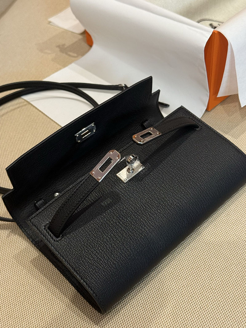 エルメスコピー HERMES 長財布 ケリーウォレット ロング トゥーゴー 黒 ブラック シェブルミゾル シルバー金具 2524095 - 画像 (13)