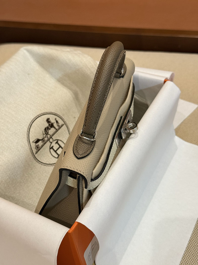 エルメスコピー ミニケリー 定価 HERMES ケリーミニ2 パーソナル トレンチ/クレ ヴォーエプソン シルバー金具 2524117 - 画像 (7)