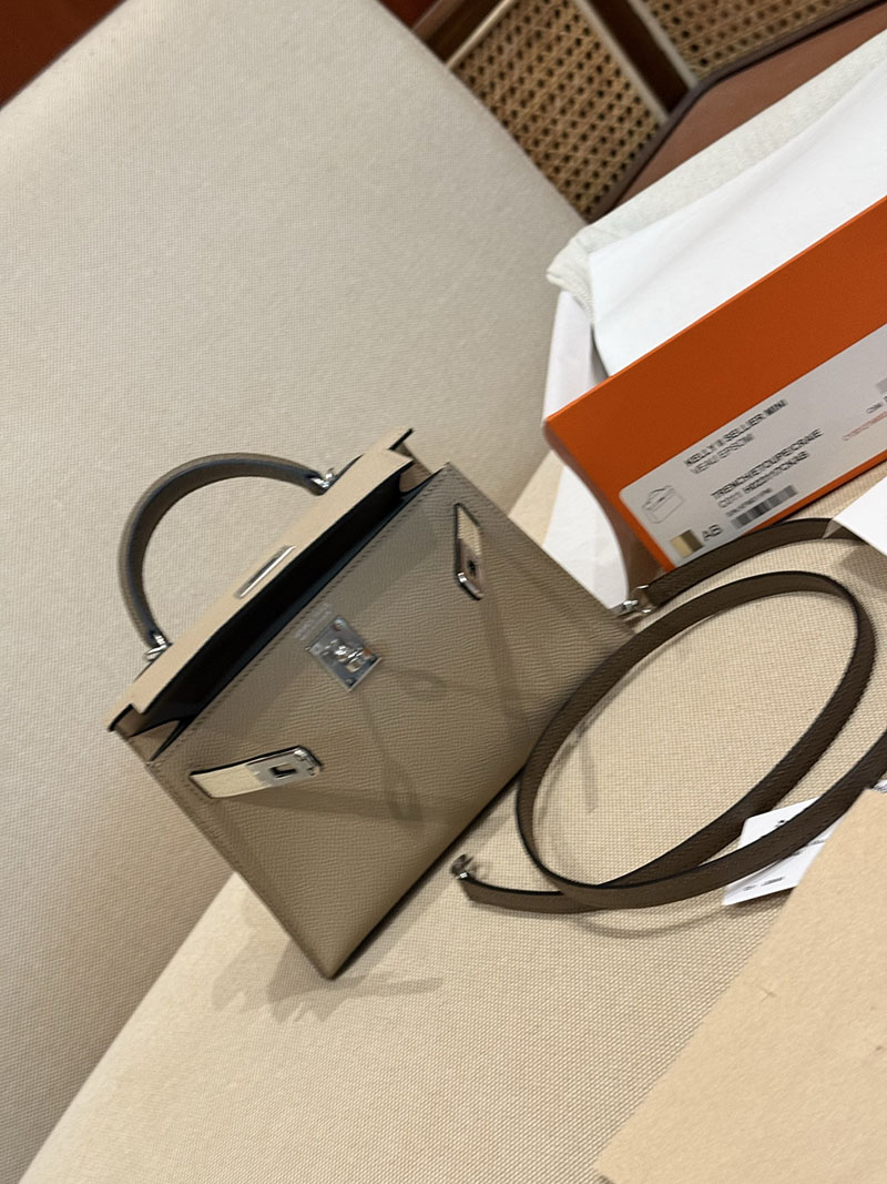 エルメスコピー ミニケリー 定価 HERMES ケリーミニ2 パーソナル トレンチ/クレ ヴォーエプソン シルバー金具 2524117 - 画像 (14)