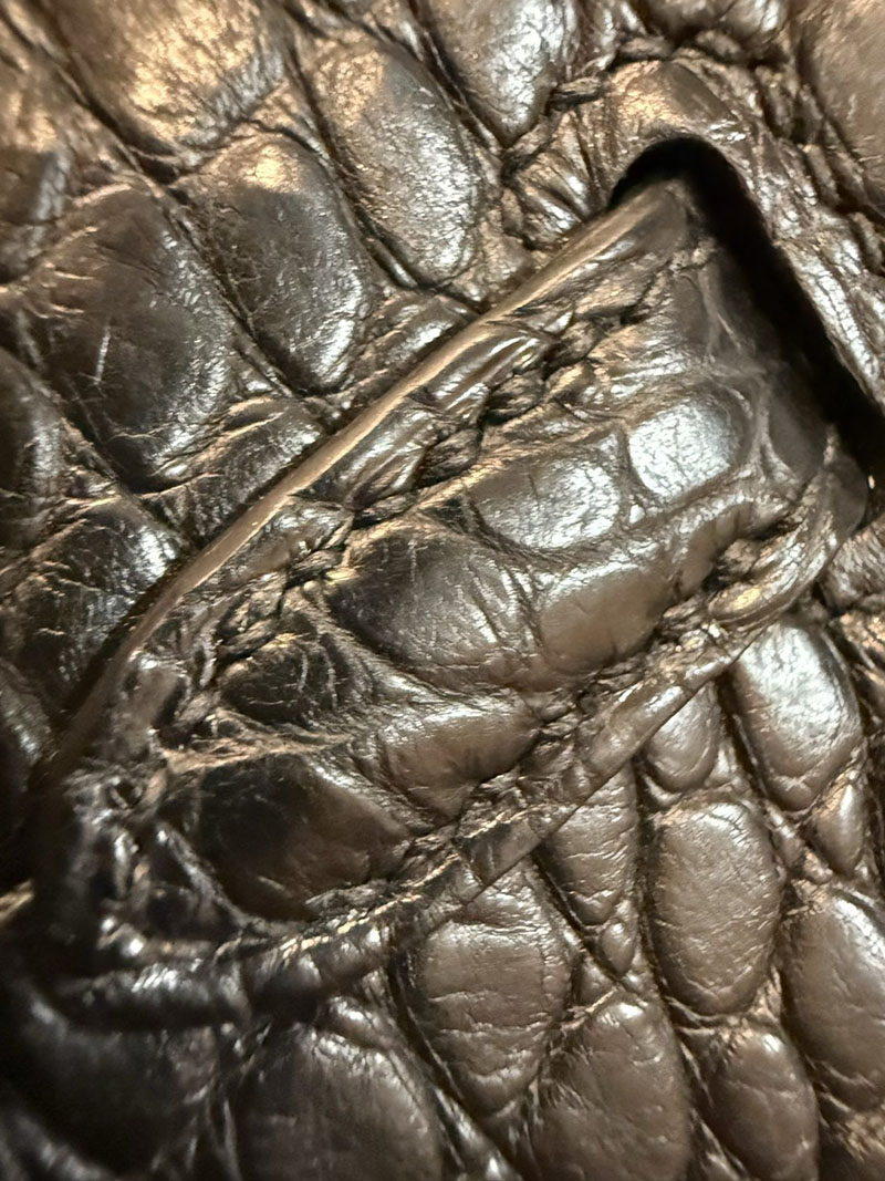 エルメスコピー バーキン25 黒 新品 HERMES バーキン25 黒 ブラック クロコダイル アリゲーターマット シルバー金具 2524126 - 画像 (8)