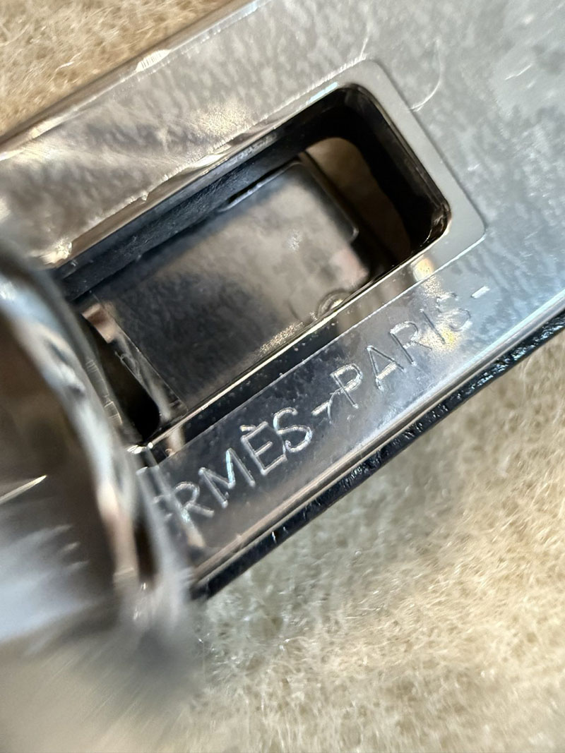 エルメスコピー バーキン25 黒 新品 HERMES バーキン25 黒 ブラック クロコダイル アリゲーターマット シルバー金具 2524126 - 画像 (5)