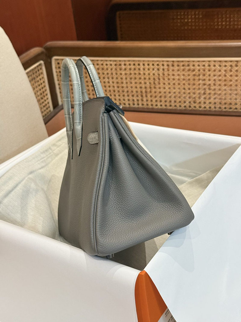 エルメスコピー バーキン25 定価 HERMES バーキン25 タッチ グリメイヤー トゴ/クロコダイル アリゲーターマット シルバー金具 2524127 - 画像 (15)
