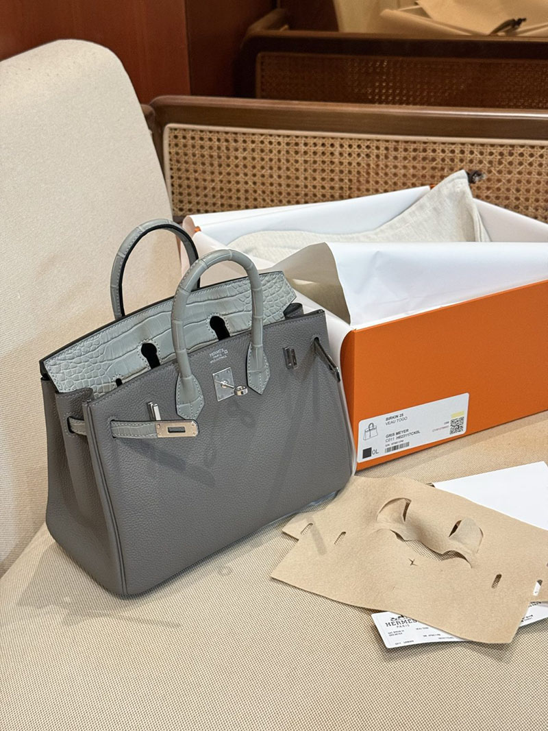 エルメスコピー バーキン25 定価 HERMES バーキン25 タッチ グリメイヤー トゴ/クロコダイル アリゲーターマット シルバー金具 2524127 - 画像 (11)