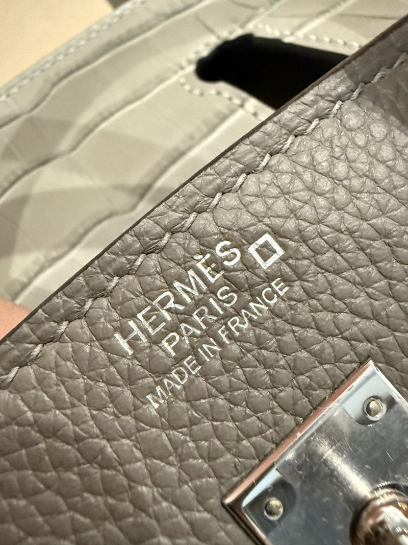 エルメスコピー バーキン25 定価 HERMES バーキン25 タッチ グリメイヤー トゴ/クロコダイル アリゲーターマット シルバー金具 2524127 - 画像 (4)