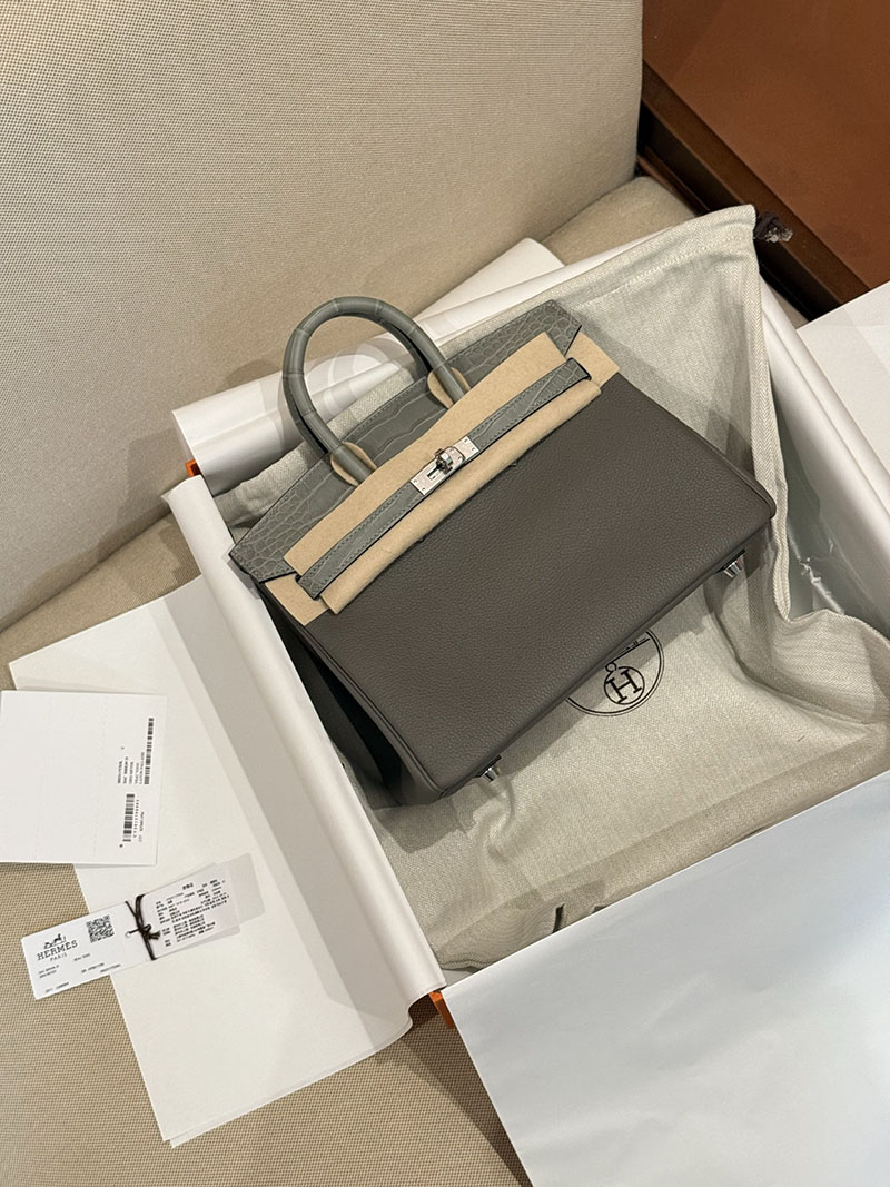 エルメスコピー バーキン25 定価 HERMES バーキン25 タッチ グリメイヤー トゴ/クロコダイル アリゲーターマット シルバー金具 2524127 - 画像 (20)