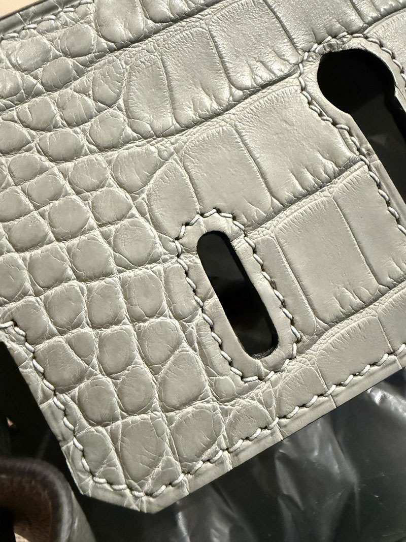 エルメスコピー バーキン25 定価 HERMES バーキン25 タッチ グリメイヤー トゴ/クロコダイル アリゲーターマット シルバー金具 2524127 - 画像 (19)