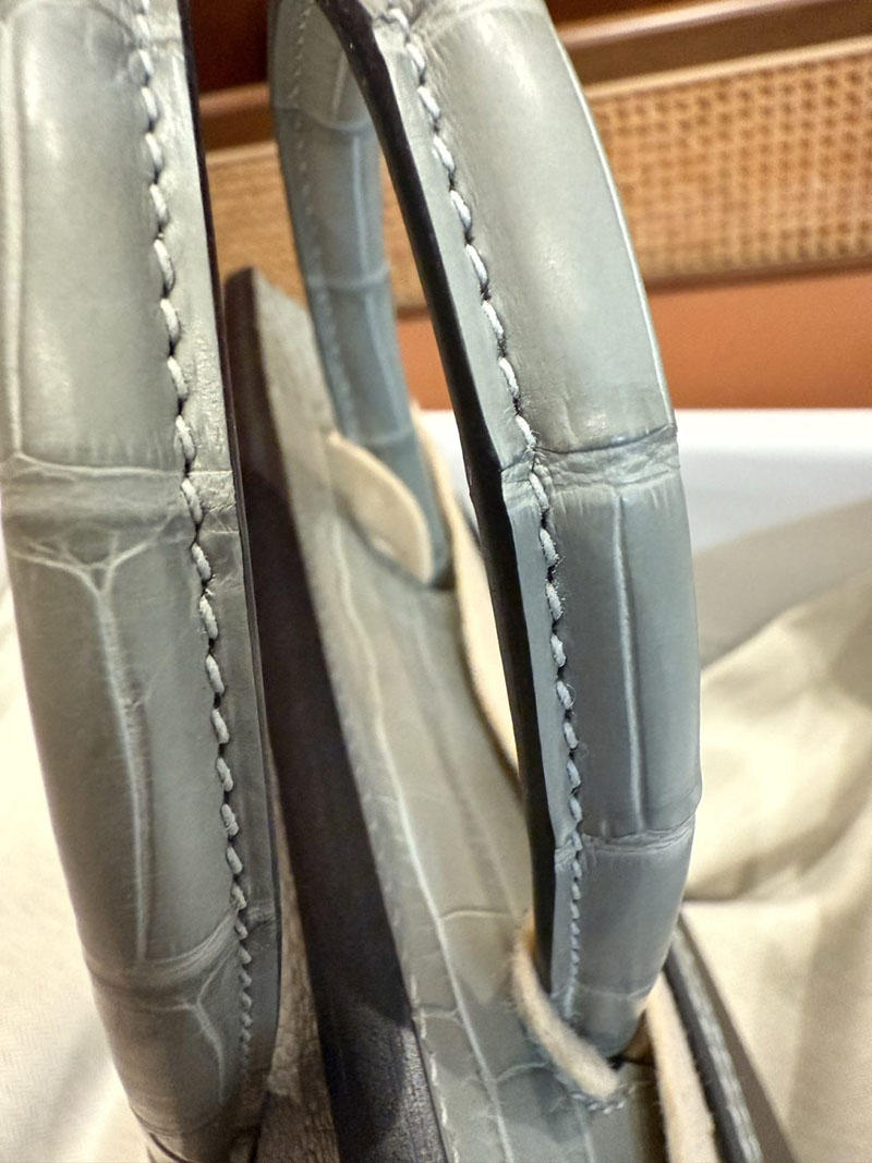 エルメスコピー バーキン25 定価 HERMES バーキン25 タッチ グリメイヤー トゴ/クロコダイル アリゲーターマット シルバー金具 2524127 - 画像 (17)