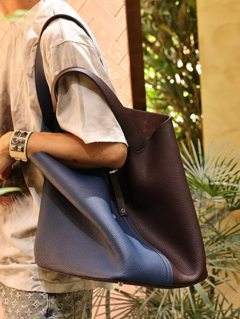 エルメス ピコタン TGM メンズ HERMES ピコタンロック 31 TGM エベンヌ/ディープブルー トリヨンクレマンス シルバー金具 2524143 - 画像 (9)