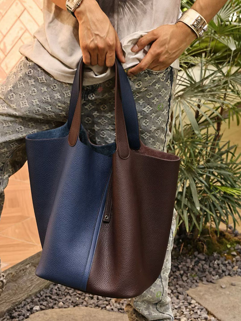 エルメス ピコタン TGM メンズ HERMES ピコタンロック 31 TGM エベンヌ/ディープブルー トリヨンクレマンス シルバー金具 2524143 - 画像 (8)