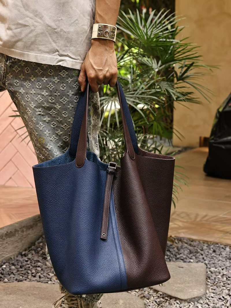 エルメス ピコタン TGM メンズ HERMES ピコタンロック 31 TGM エベンヌ/ディープブルー トリヨンクレマンス シルバー金具 2524143 - 画像 (5)