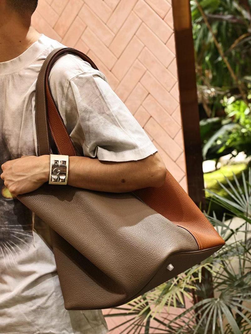 エルメス ピコタン TGM メンズ HERMES ピコタンロック 31 TGM ゴールド/エトゥープ トリヨンクレマンス シルバー金具 2524144 - 画像 (8)