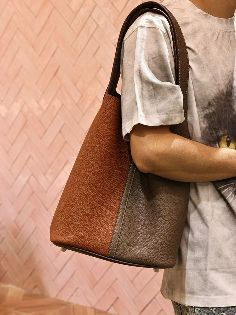 エルメス ピコタン TGM メンズ HERMES ピコタンロック 31 TGM ゴールド/エトゥープ トリヨンクレマンス シルバー金具 2524144 - 画像 (3)