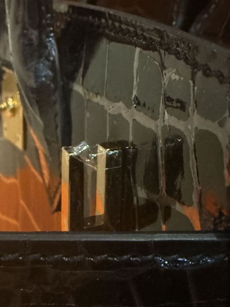 エルメスバッグバーキン定価 バーキン25 黒 ブラック クロコダイル ニロティカスマット ゴールド金具 2524158 - 画像 (8)